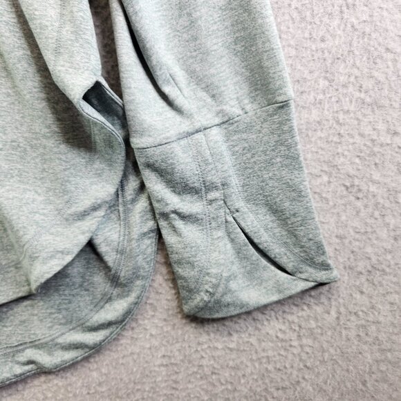 Athleta Top Womens 1X Blue Heathered Uptempo Thumbholes Hi Low Slit Sides - Picture 3 of 11